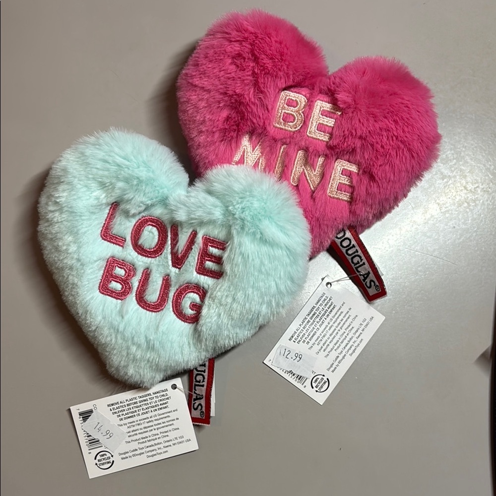 Bean bag Heart-Shaped Plush Kids Accessories - Pink and Blue small